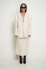 Load image into Gallery viewer, Beige jacket with torn fabric