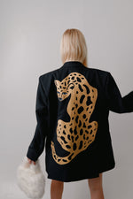 Load image into Gallery viewer, Black leopard jacket