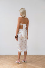 Load image into Gallery viewer, Polka dot midi skirt with scarf|top