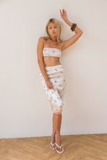 Load image into Gallery viewer, Polka dot midi skirt with scarf|top