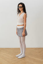 Load image into Gallery viewer, White glitter transparent blouse with a scarf