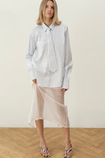Load image into Gallery viewer, White sheer glitter midi skirt