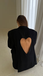 Load image into Gallery viewer, Black jacket with a heart on the back