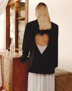 Load image into Gallery viewer, Black jacket with a heart on the back