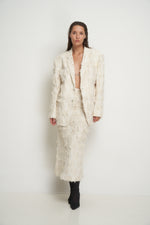 Load image into Gallery viewer, Beige jacket with torn fabric

