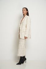 Load image into Gallery viewer, Beige skirt  with torn fabric
