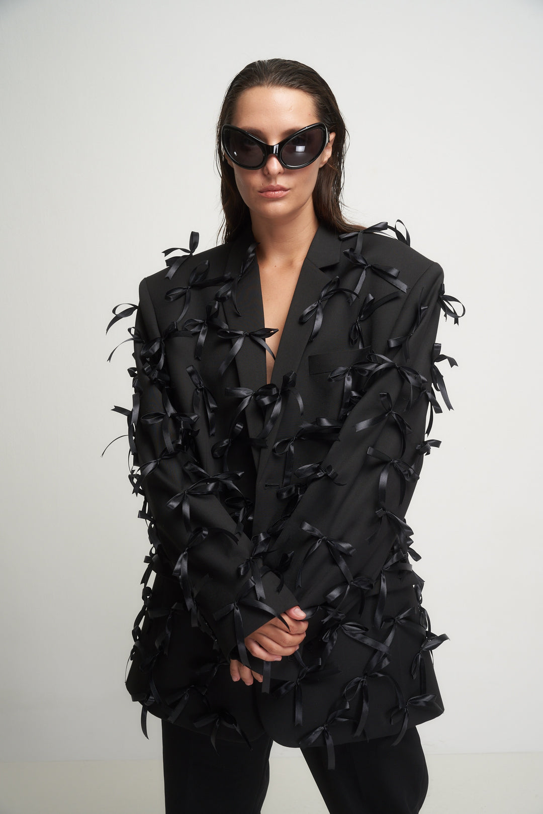 Black jacket small bows