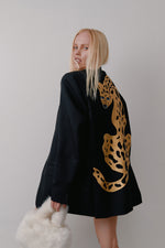 Load image into Gallery viewer, Black leopard jacket
