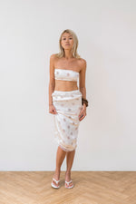 Load image into Gallery viewer, Polka dot midi skirt with scarf|top
