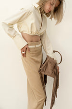 Load image into Gallery viewer, Long beige skirt with two belts
