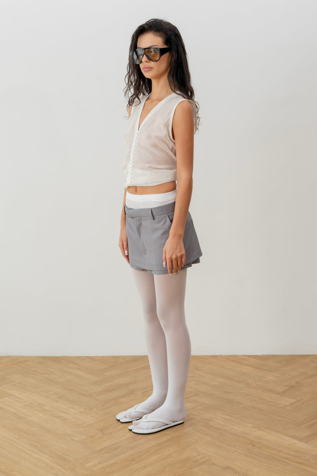 Gray shorts skirt