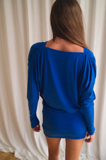 Load image into Gallery viewer, V-Neck Mini Dress Deep Blue

