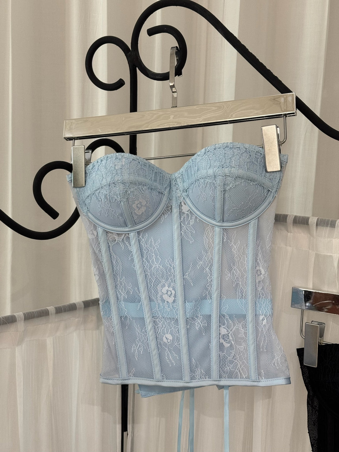 blue lace corset