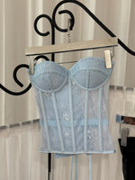 Load image into Gallery viewer, blue lace corset
