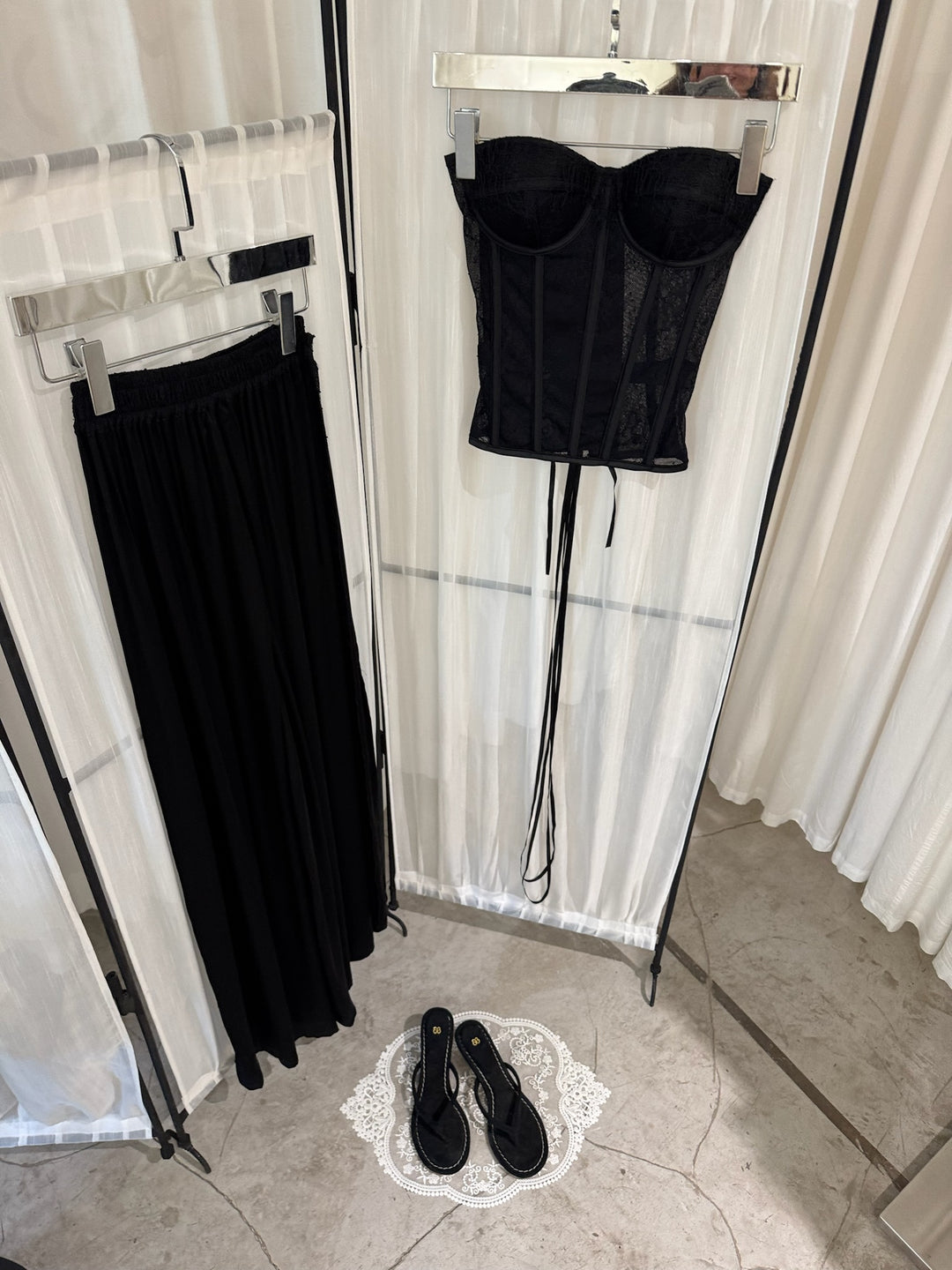 black lace corset