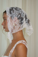 Load image into Gallery viewer, white lace headscarf
