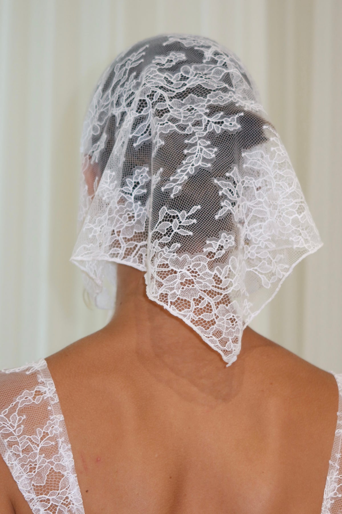 White lace headscarf