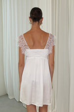 Load image into Gallery viewer, Ivory lace mini dress white
