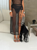 Load image into Gallery viewer, Transparent black skirt with ties
