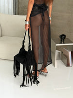 Load image into Gallery viewer, Transparent black skirt with ties
