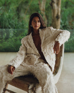 Load image into Gallery viewer, Beige jacket with torn fabric
