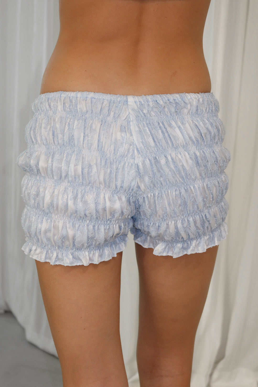 lace shorts blue