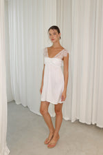 Load image into Gallery viewer, Ivory lace mini dress white
