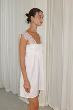 Load image into Gallery viewer, Ivory lace mini dress white
