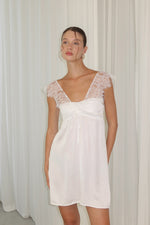 Load image into Gallery viewer, Ivory lace mini dress white
