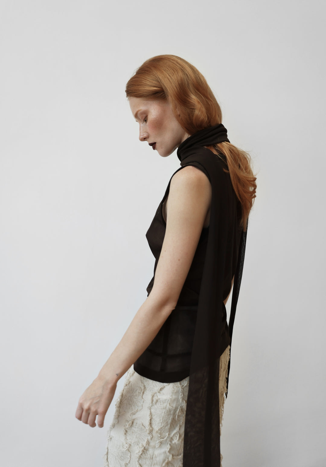 Transparent brown blouse