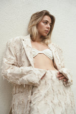 Load image into Gallery viewer, Beige jacket with torn fabric
