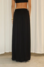 Load image into Gallery viewer, silk slit pants black
