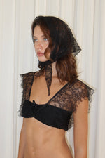Load image into Gallery viewer, black lace headscarf
