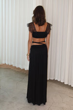 Load image into Gallery viewer, silk slit pants black
