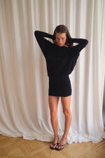Load image into Gallery viewer, V-Neck Mini Dress Black
